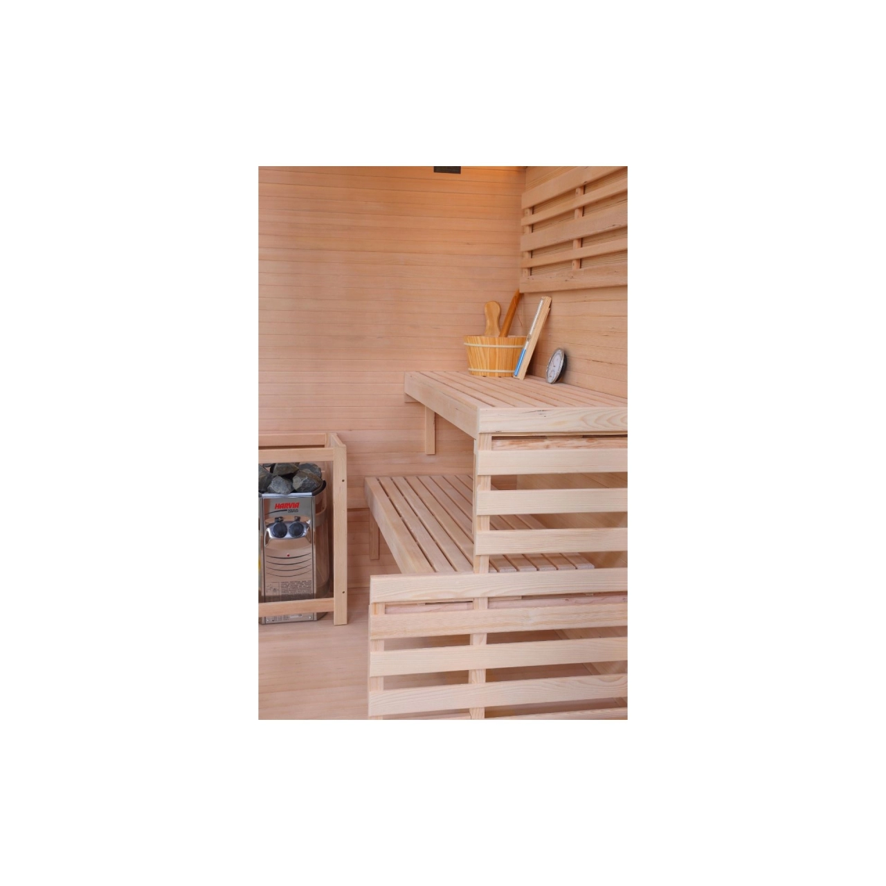 Sauna finlandeza Sanotechnik Panorama natur 2 persoane 130x120x200