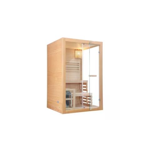 Sauna finlandeza Sanotechnik Panorama natur 2 persoane 130x120x200 cm molid