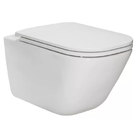Set vas WC cu capac soft-close Roca Gap, Rezervor incastrat si clapeta Roca Duplo One, Garnitura de izolare fonica