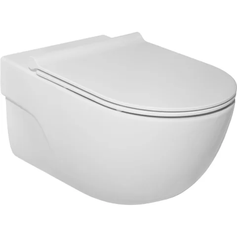 Set vas WC cu capac soft-close Roca Meridian A34H240000, Rezervor incastrat si clapeta Roca Duplo One, Garnitura Izolare fonica