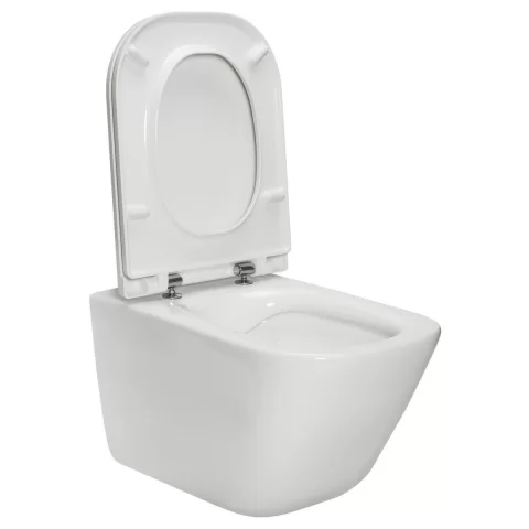 Set vas WC cu capac soft-close Roca Gap, Rezervor incastrat si clapeta Roca Duplo One, Garnitura de izolare fonica