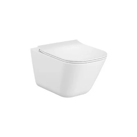 Set vas WC cu capac soft-close Roca Gap Square, Rezervor incastrat si clapeta Roca Duplo One, Garnitura izolare fonica