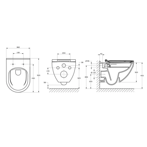 Set vas WC Roca Hebe, Rezervor Incastrat si Clapeta Roca Duplo One, Garnitura de Izolare Fonica
