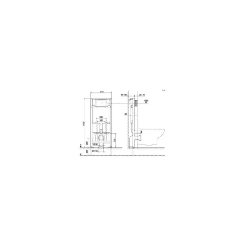 Set vas WC cu capac soft-close Roca Meridian A34H240000, Rezervor incastrat si clapeta Roca Duplo One, Garnitura Izolare fonica