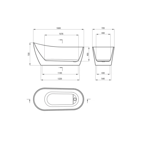 Cada freestanding Deante Arnika, 160x72 cm, acril alb lucios