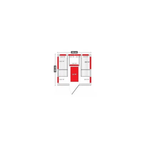 Sauna uscata OSLO, cu 2 tipuri de Incalzitoare - 150 x 150 x 200cm