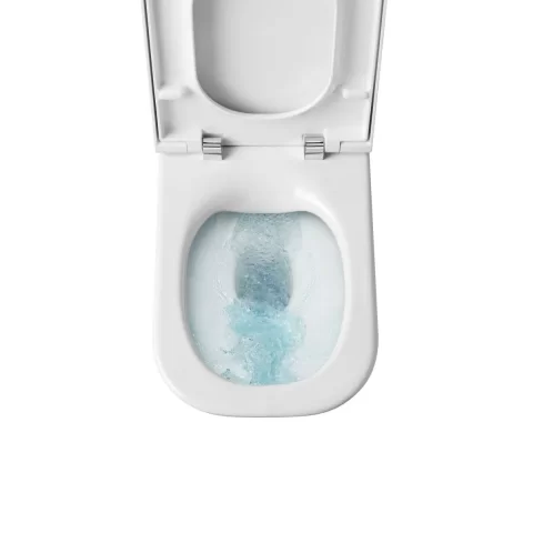 Set Vas WC Roca Meridian suspendat cu capac soft close, Rimless 36x48 cm, evacuare orizontala