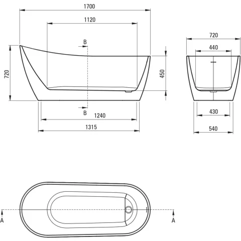 Cada freestanding Deante Arnika, 170x72 cm, acril alb lucios