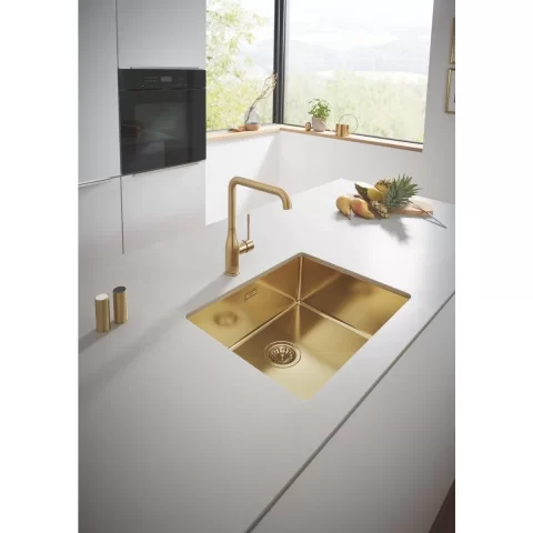 Set Chiuveta din otel Grohe K700 si  baterie Bucatarie Grohe Minta auriu periat