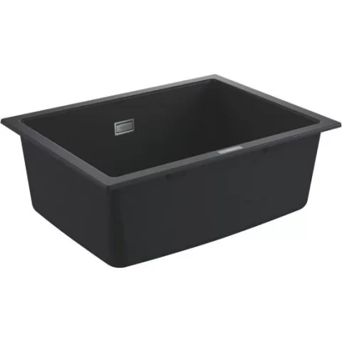 Set chiuveta Grohe K700 din granit 61x46 cm negru si Baterie bucatarie negru mat Grohe Essence pipa pivotanta