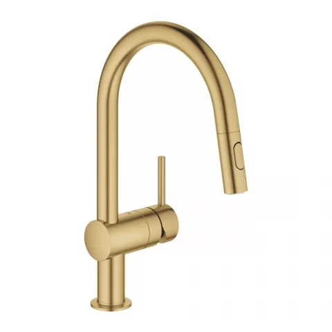 Set Chiuveta din otel Grohe K700 si  baterie Bucatarie Grohe Minta auriu periat