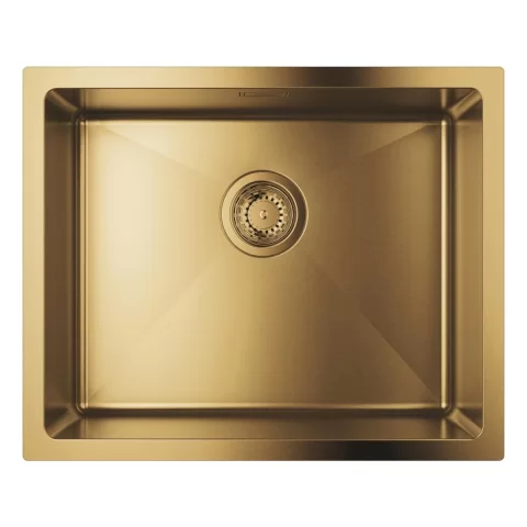 Set Chiuveta din otel Grohe K700 si  baterie Bucatarie Grohe Minta auriu periat