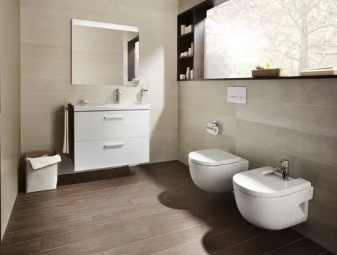 Vas WC suspendat Roca Meridian Rimless 48x36 cm evacuare orizontala