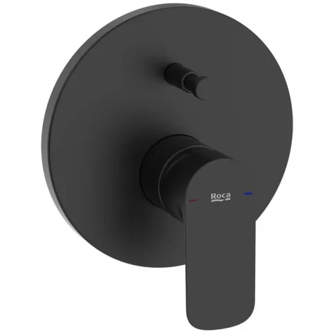 Baterie cada dus monocomanda Roca Cala, incastrata, negru mat