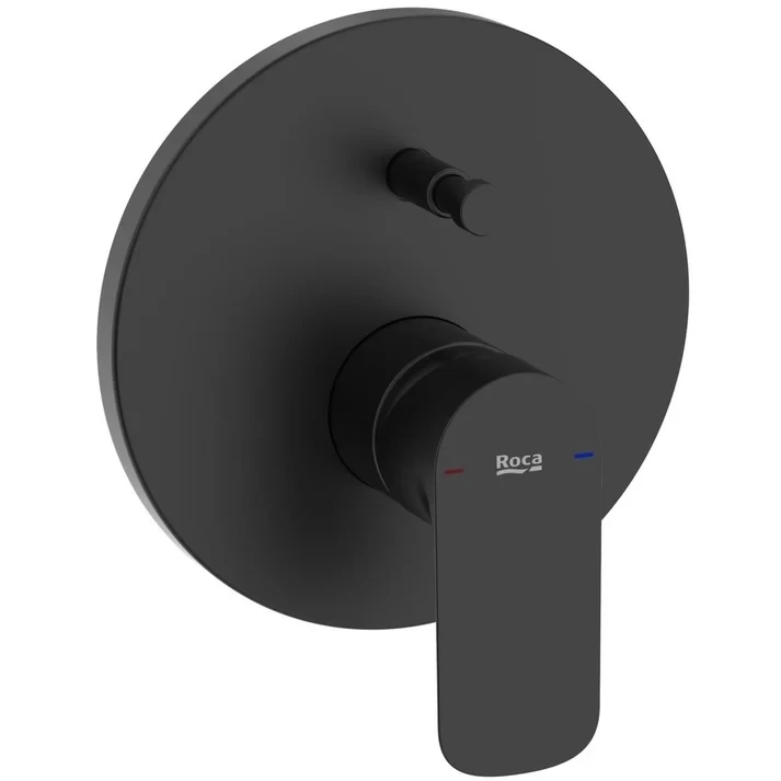 Baterie cada dus monocomanda Roca Cala, incastrata, negru mat