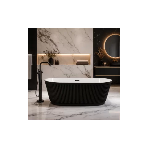 Cada baie freestanding SANOTECHNIK Tivoli, acril, 170 x 75 x 58 cm, negru