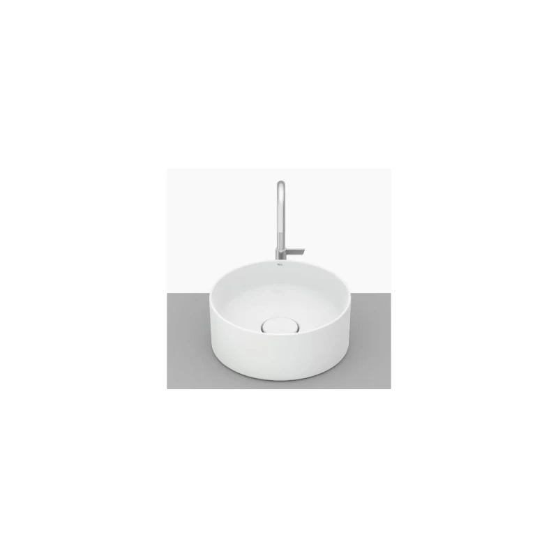 Lavoar Roca Terra rotund, alb lucios 30x30