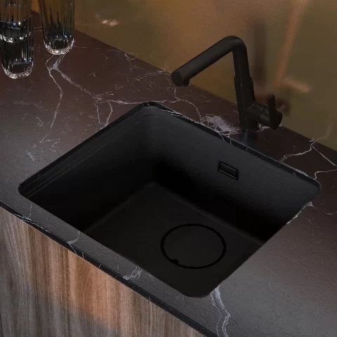 Chiuveta Deante Momi granit 50x45 cm negru grafit