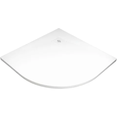 Cadita de dus semirotunda Deante Silia 90x90 cm alb