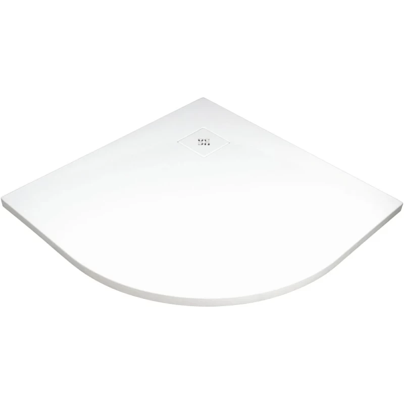 Cadita de dus semirotunda Deante Silia 90x90 cm alb 