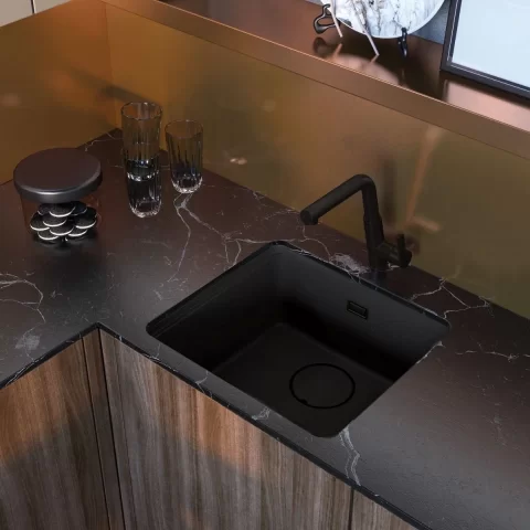 Chiuveta Deante Momi granit 50x45 cm negru grafit
