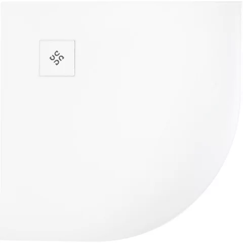 Cadita de dus semirotunda Deante Silia 90x90 cm alb 
