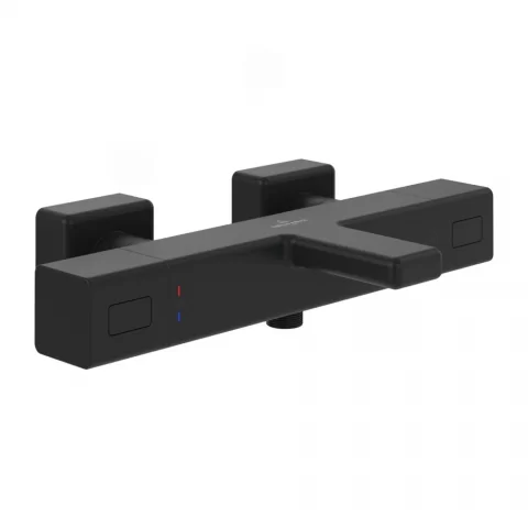 Baterie Villeroy&Boch Angular cada-dus termostatata negru mat