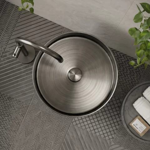 Lavoar Freestanding din Inox Elegant cu Baza Mata