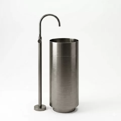 Lavoar Freestanding din Inox Elegant cu Baza Mata