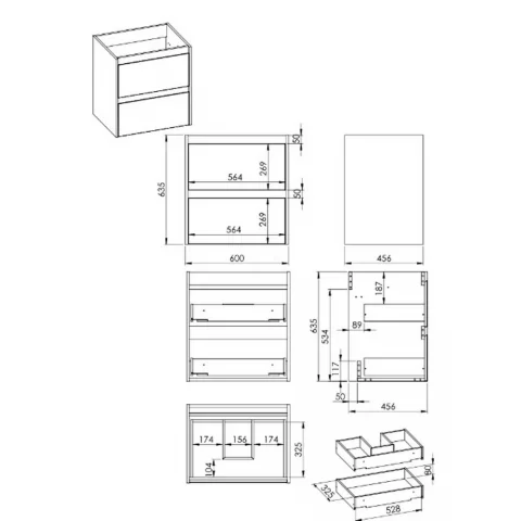 Set Mobilier alb mat si lavoar Roca Unik Claudia 60 cm