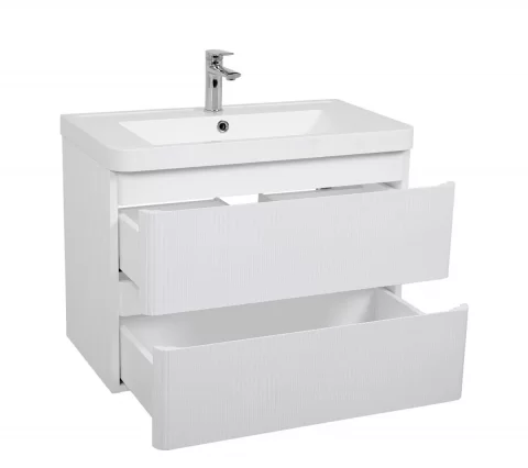  Set mobilier si lavoar suspendat Accent Lux, 75 cm alb