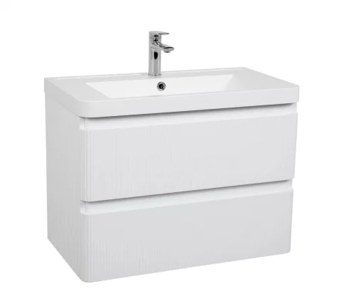 Set mobilier si lavoar suspendat Accent Lux, 75 cm alb