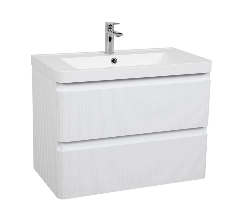  Set mobilier si lavoar suspendat Accent Lux, 75 cm alb