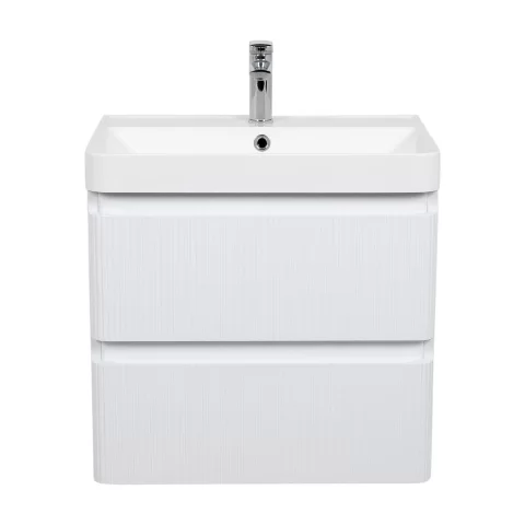 Set mobilier si lavoar suspendat Accent Lux, 60 cm alb