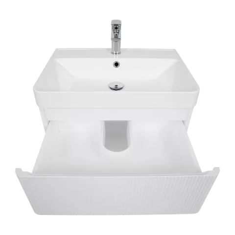 Set mobilier si lavoar suspendat Accent Lux, 60 cm alb