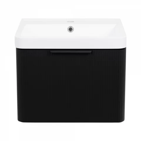 Set mobilier cu lavoar suspendat Frost 50 cm, negru