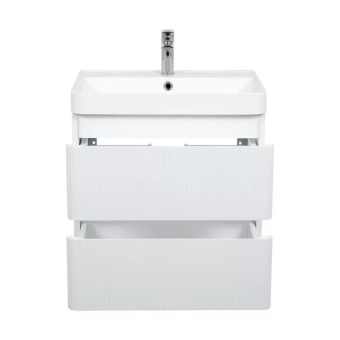 Set mobilier si lavoar suspendat Accent Lux, 60 cm alb