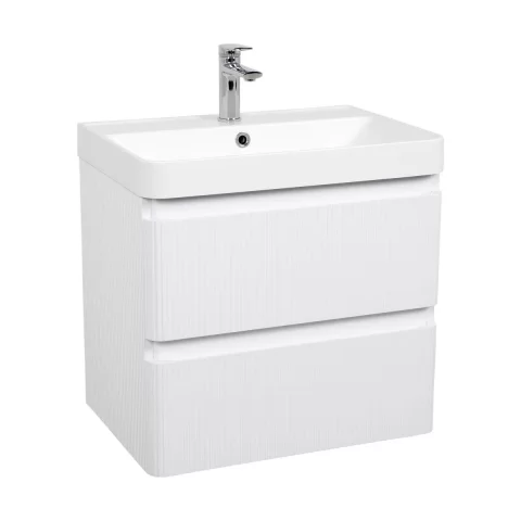 Set mobilier si lavoar suspendat Accent Lux, 60 cm alb