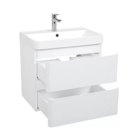 Set mobilier si lavoar suspendat Accent Lux, 60 cm alb