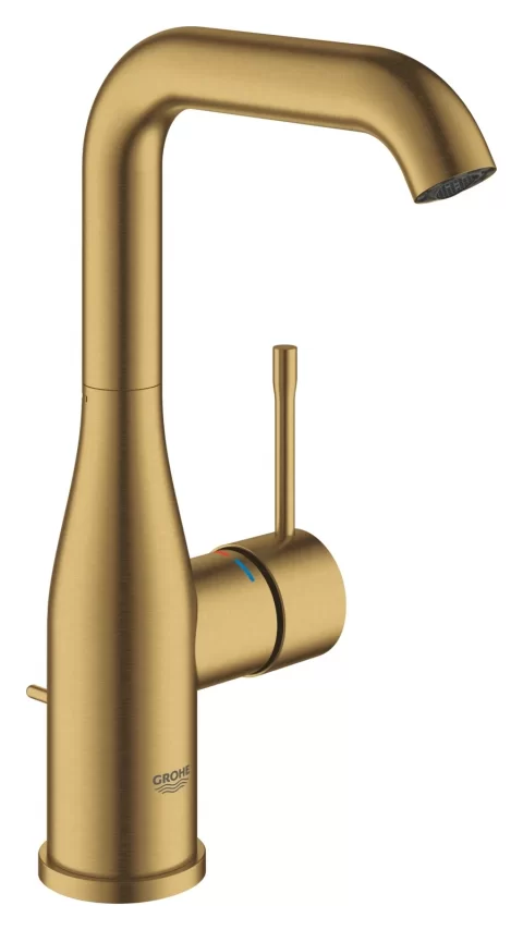 Baterie lavoar Grohe Essence L, auriu mat, cu ventil inclus