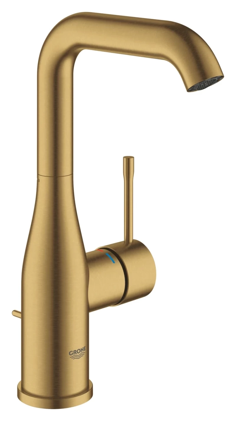 Baterie lavoar Grohe Essence L, auriu mat, cu ventil inclus