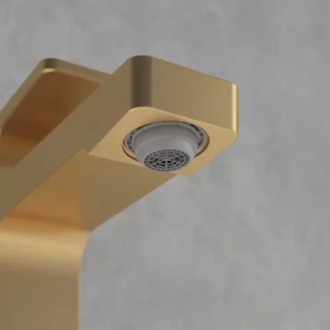 Baterie lavoar Villeroy&Boch Architectura Square auriu periat cu ventil Pop-Up