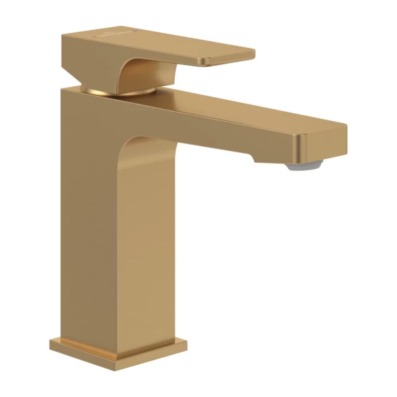 Baterie lavoar Villeroy&Boch Architectura Square auriu periat cu ventil Pop-Up