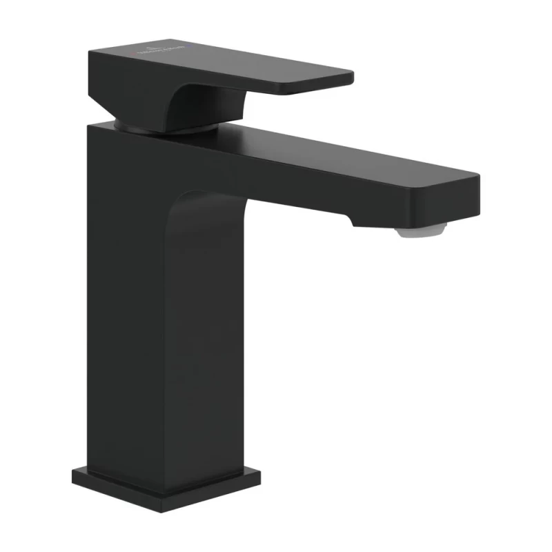 Baterie Lavoar Villeroy&Boch Architectura Square, negru mat, ventil Pop-Up