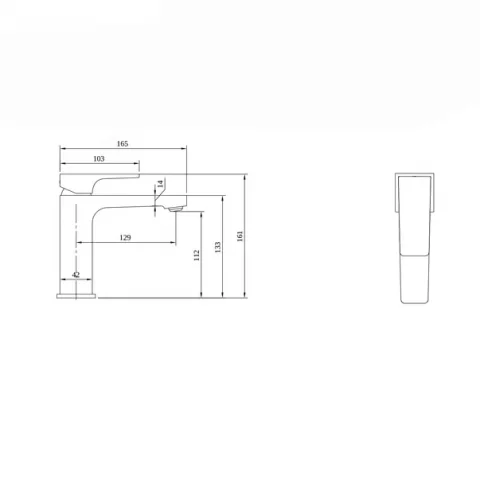 Baterie lavoar Villeroy&Boch Architectura Square auriu periat cu ventil Pop-Up