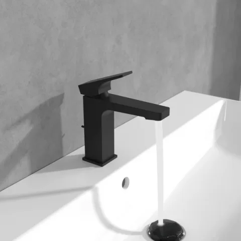 Baterie Lavoar Villeroy&Boch Architectura Square, negru mat, ventil Pop-Up