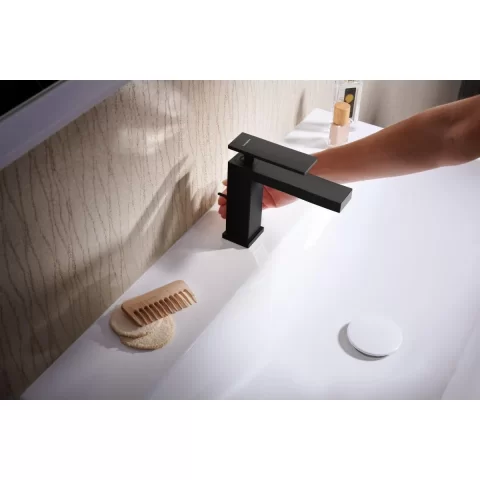Baterie lavoar Hansgrohe Tecturis E negru mat