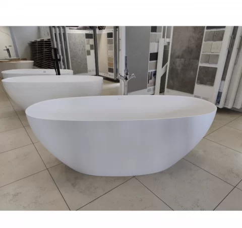 Cada freestanding Fluminia Etna,157 x 70 x h60 cm, alb mat fara preaplin