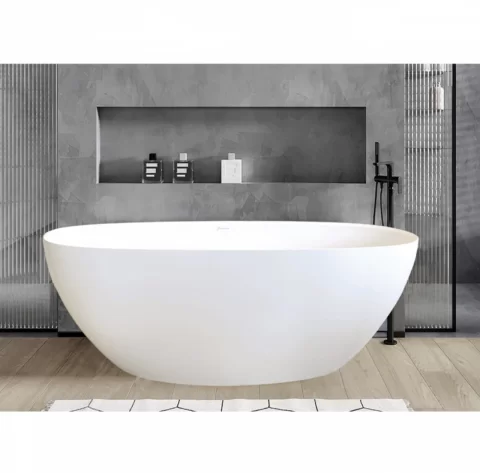 Cada freestanding Fluminia Etna,157 x 70 x h60 cm, alb mat fara preaplin