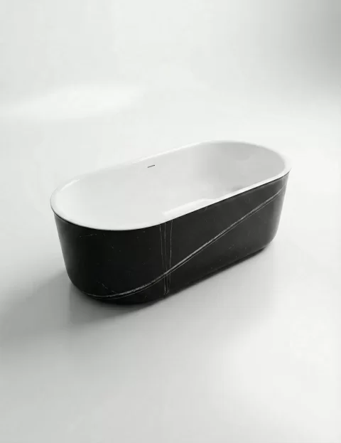 Cada freestanding Coloana Nirvana 170x78 cm acril alb-albastru